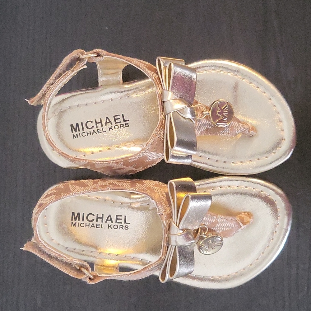 Michael Kors toddler sandals in gold